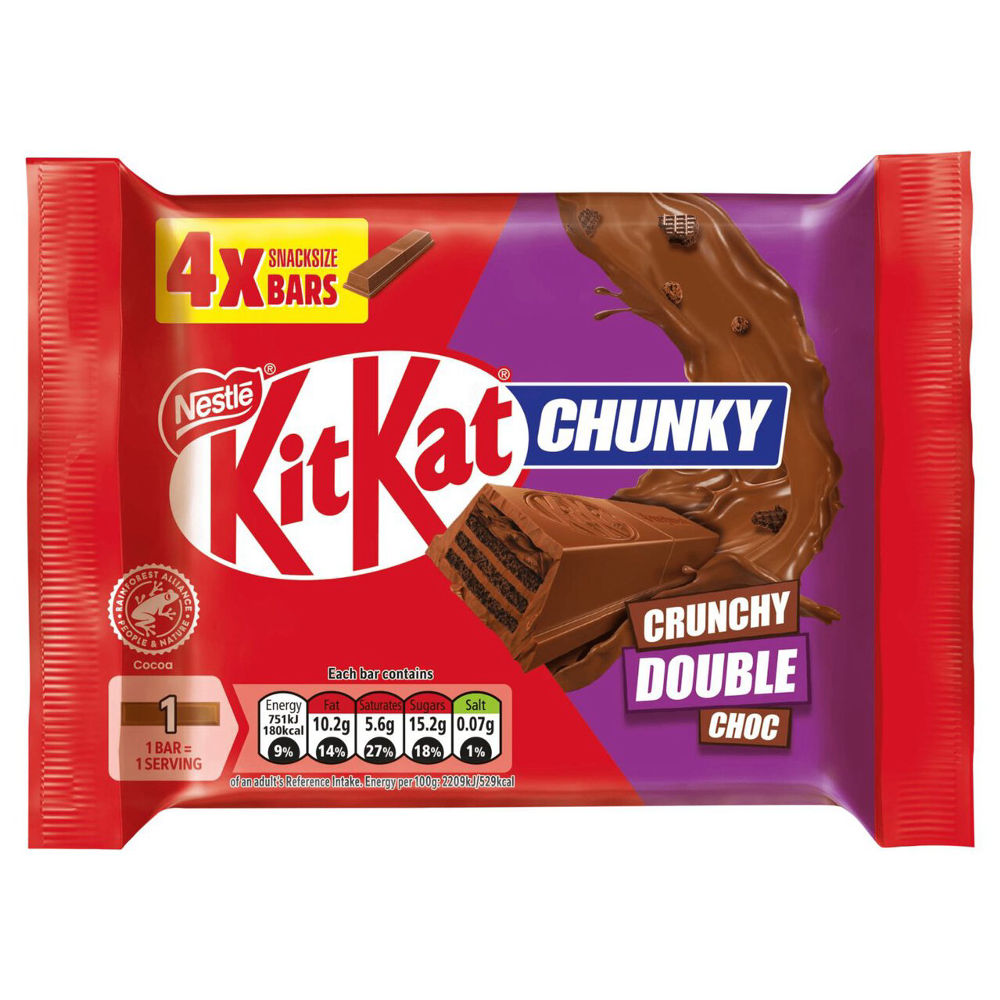 NESTLEKITKATCHUNKYDOUBLECHOC4PACK4x34GM KitKat Chunky Double Choc