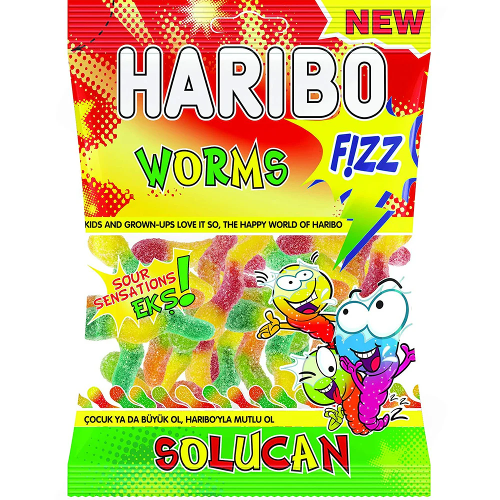haribowormsfizzy70g Haribo Worms Fizzy
